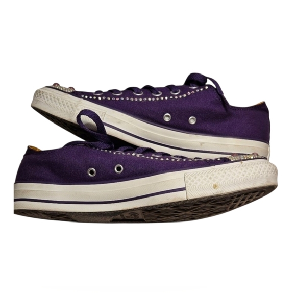 Custom Converse SZ 10 Pop Rock Star Prince Hall of Fame Chuck Taylor Low Tops - Picture 3 of 12